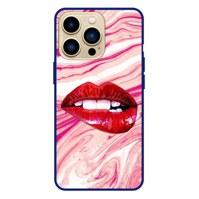 Husa IPhone 14 Pro Max, Protectie AntiShock, Marble, Lips